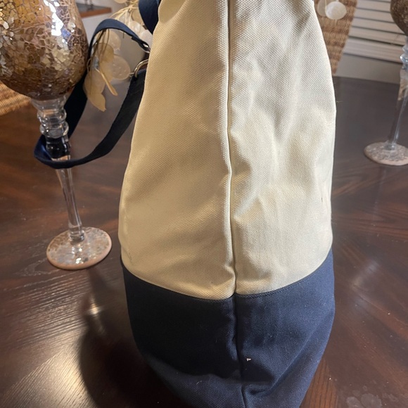 Thirty-One Navy and Cream Canvas Tote - Picture 3 of 8